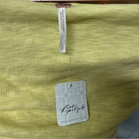 Free People| NWT Women’s Boulevard Ruched Yellow Tube Top in Size Small - Picture 8 of 12